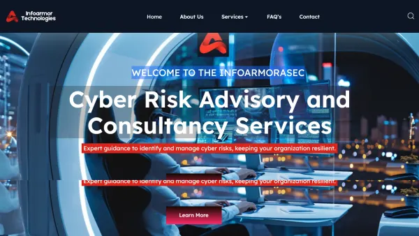 Homepage screenshot of the Infoarmor Technologies website